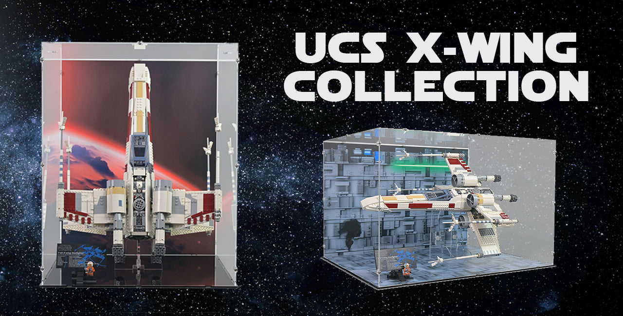display, stand, lego, x-wing, ucs, ultimate collector series, case