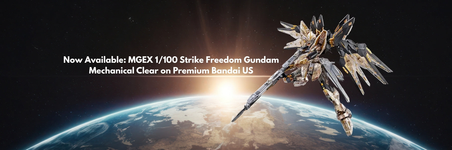 Now Available: MGEX 1/100 Strike Freedom Gundam Mechanical Clear on Premium Bandai US