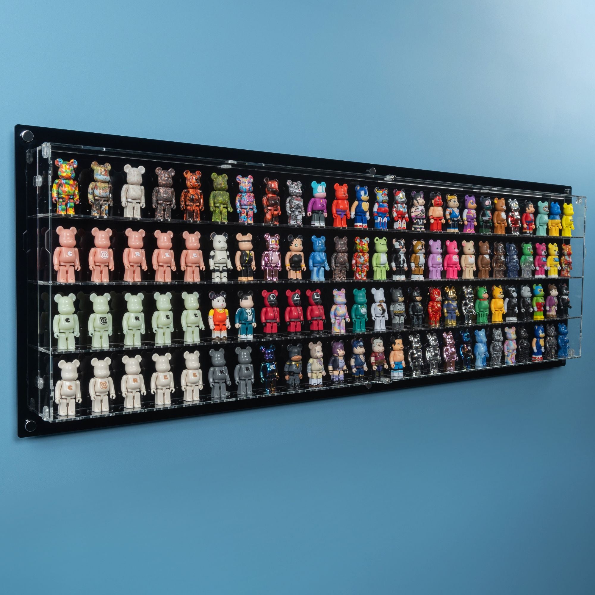 100 Bearbrick 100% Wall Display Case | iDisplayit USA — iDisplayit.com