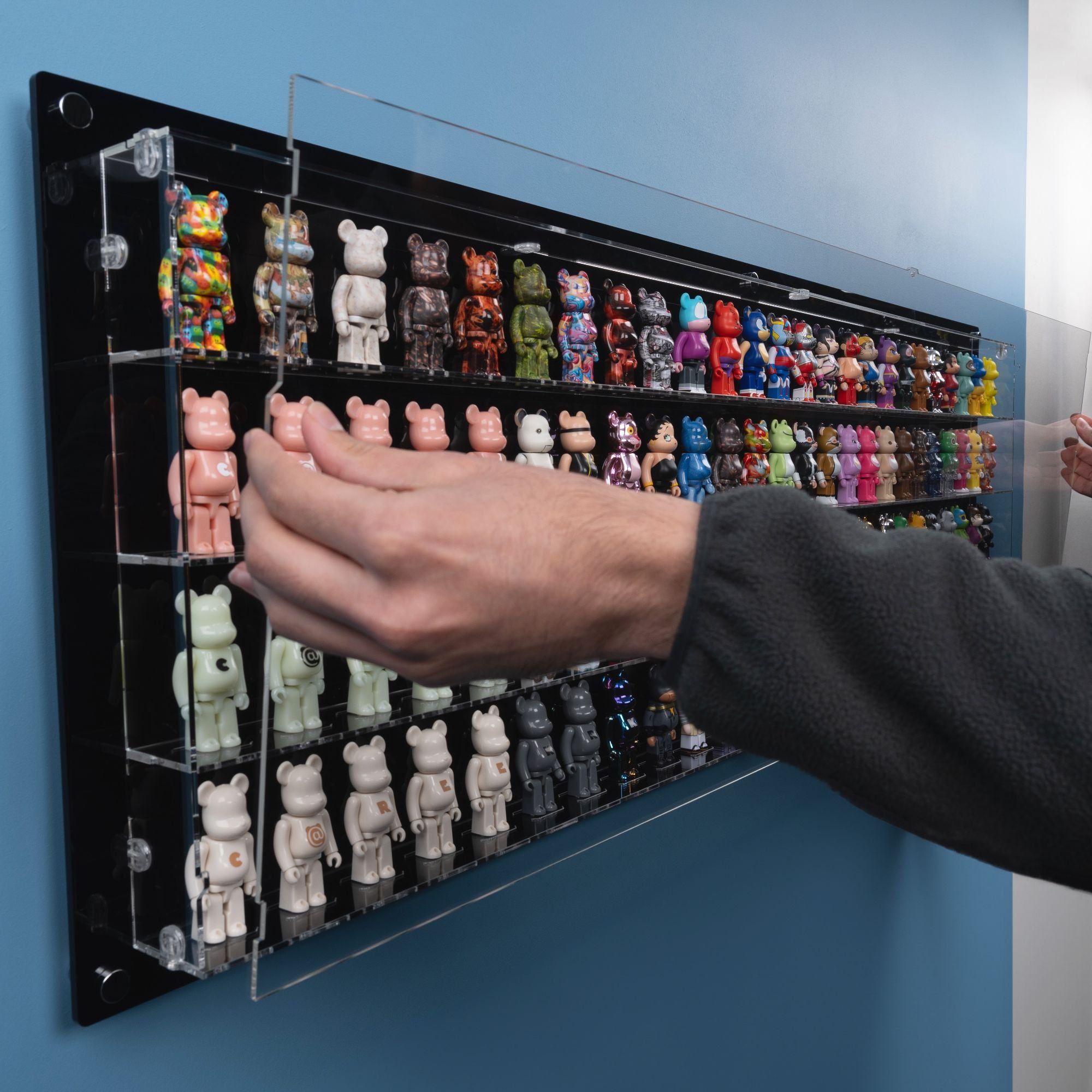 100 Bearbrick 100% Wall Display Case | iDisplayit USA — iDisplayit.com