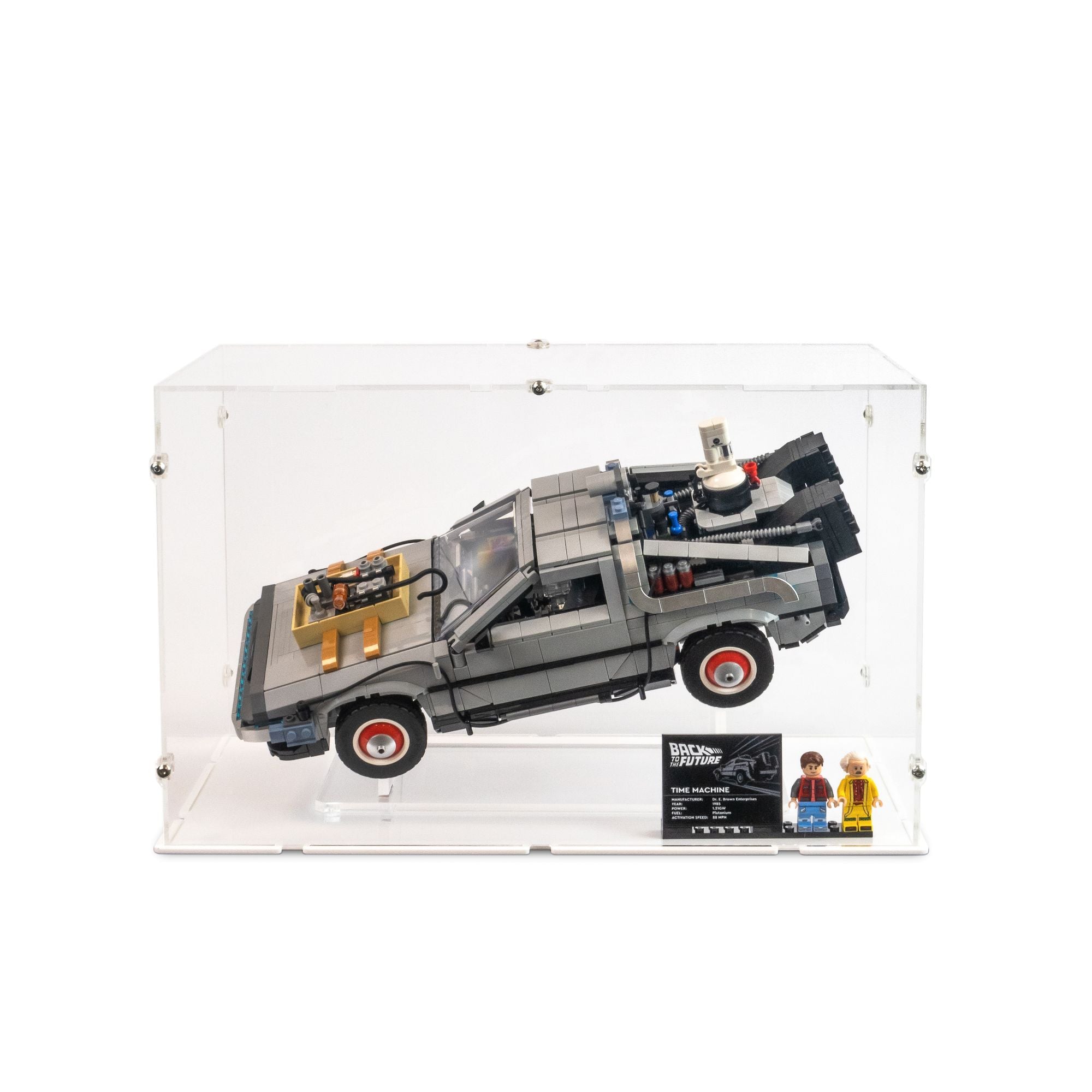 Acrylic Display Case and Stand for LEGO BTTF Car | iDisplayit USA