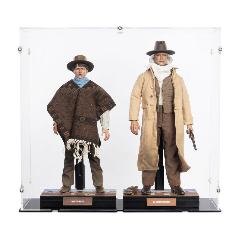1/6 Scale Doc Brown and Marty McFly Display Case for Hot Toys MMS616/MMS617