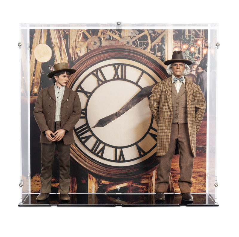 1/6 Scale Doc Brown and Marty McFly Display Case for Hot Toys MMS616/MMS617
