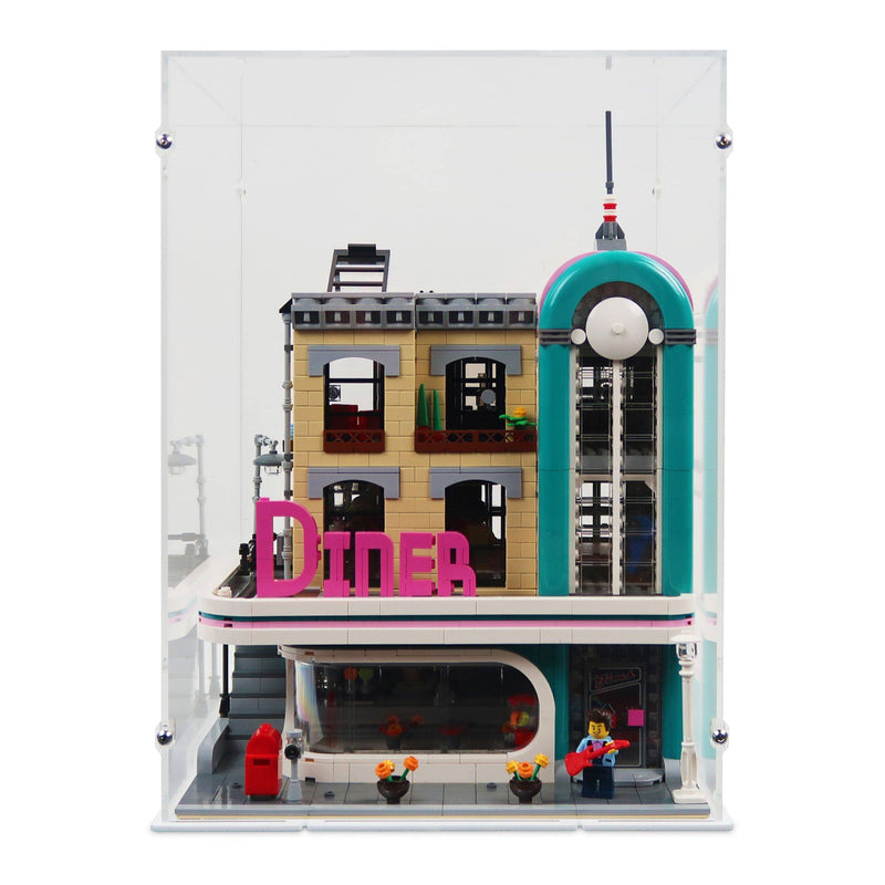 Downtown Diner Display Case for LEGO 10260