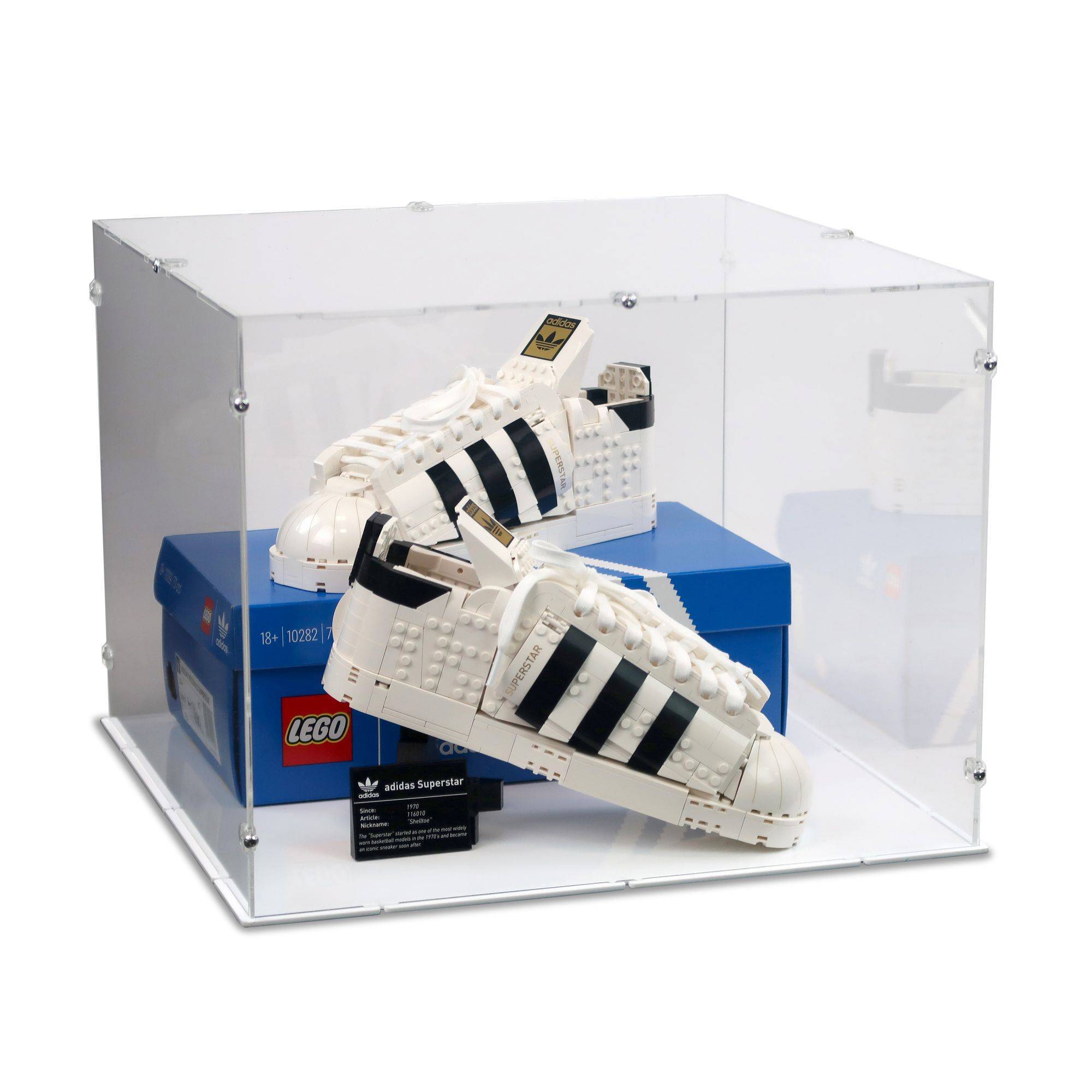 Acrylic Display Case for pair of LEGO adidas Originals Superstar