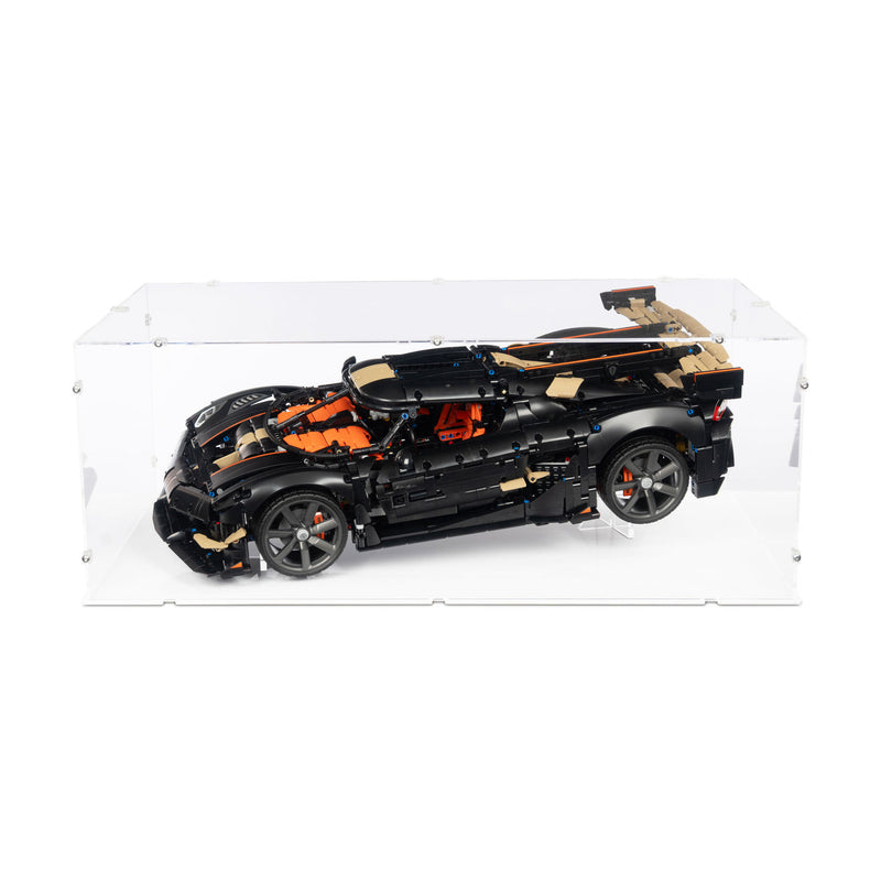 Koenigsegg Sadair's Spear Megacar XL Display Case and Stand for LEGO 42232