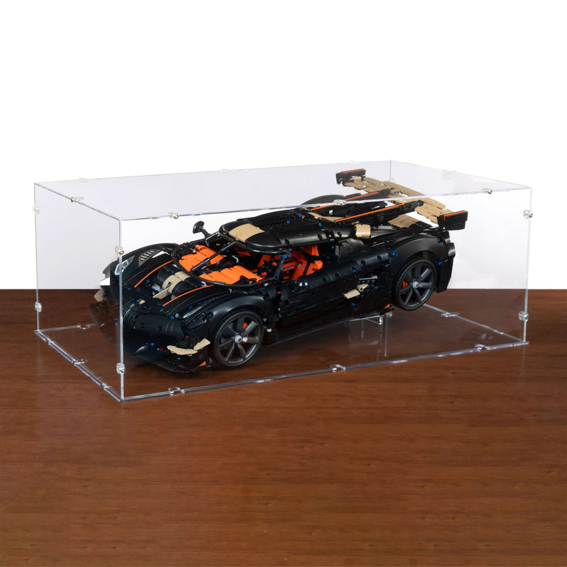 Koenigsegg Sadair's Spear Megacar XL Display Case and Stand for LEGO 42232