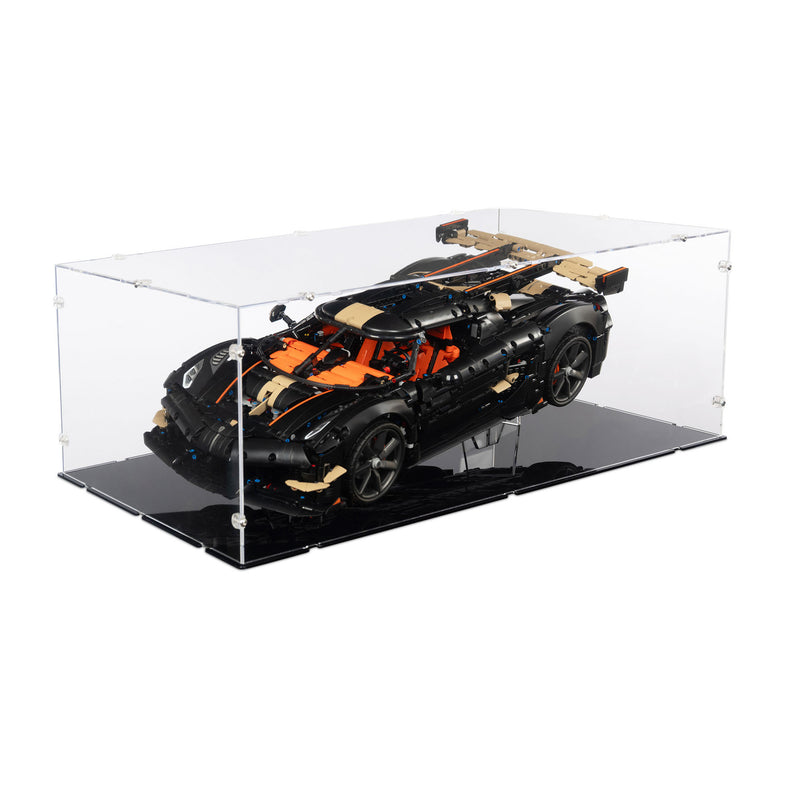Koenigsegg Sadair's Spear Megacar XL Display Case and Stand for LEGO 42232