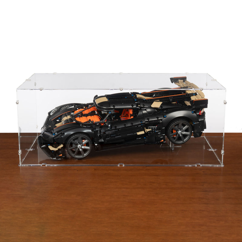 Koenigsegg Sadair's Spear Megacar XL Display Case and Stand for LEGO 42232
