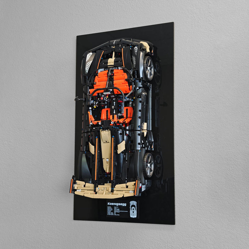 Koenigsegg Sadair's Spear Megacar Wall Mount Display for LEGO 42232