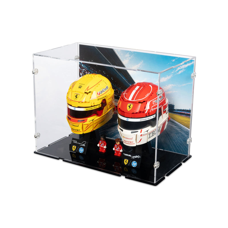 2x LEGO F1 Helmets Display Case
