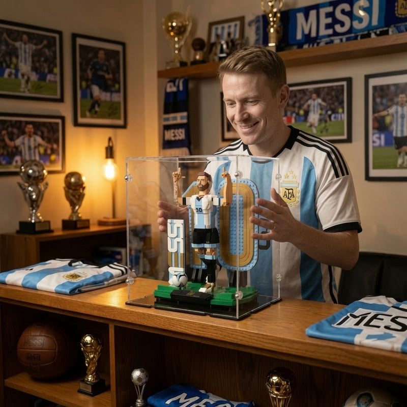 Lionel Messi Soccer Legend Display Case for LEGO 43015