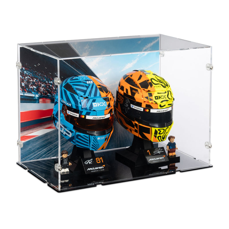 2x LEGO F1 Helmets Display Case