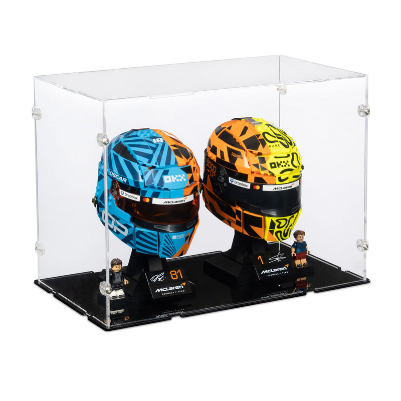 2x LEGO F1 Helmets Display Case