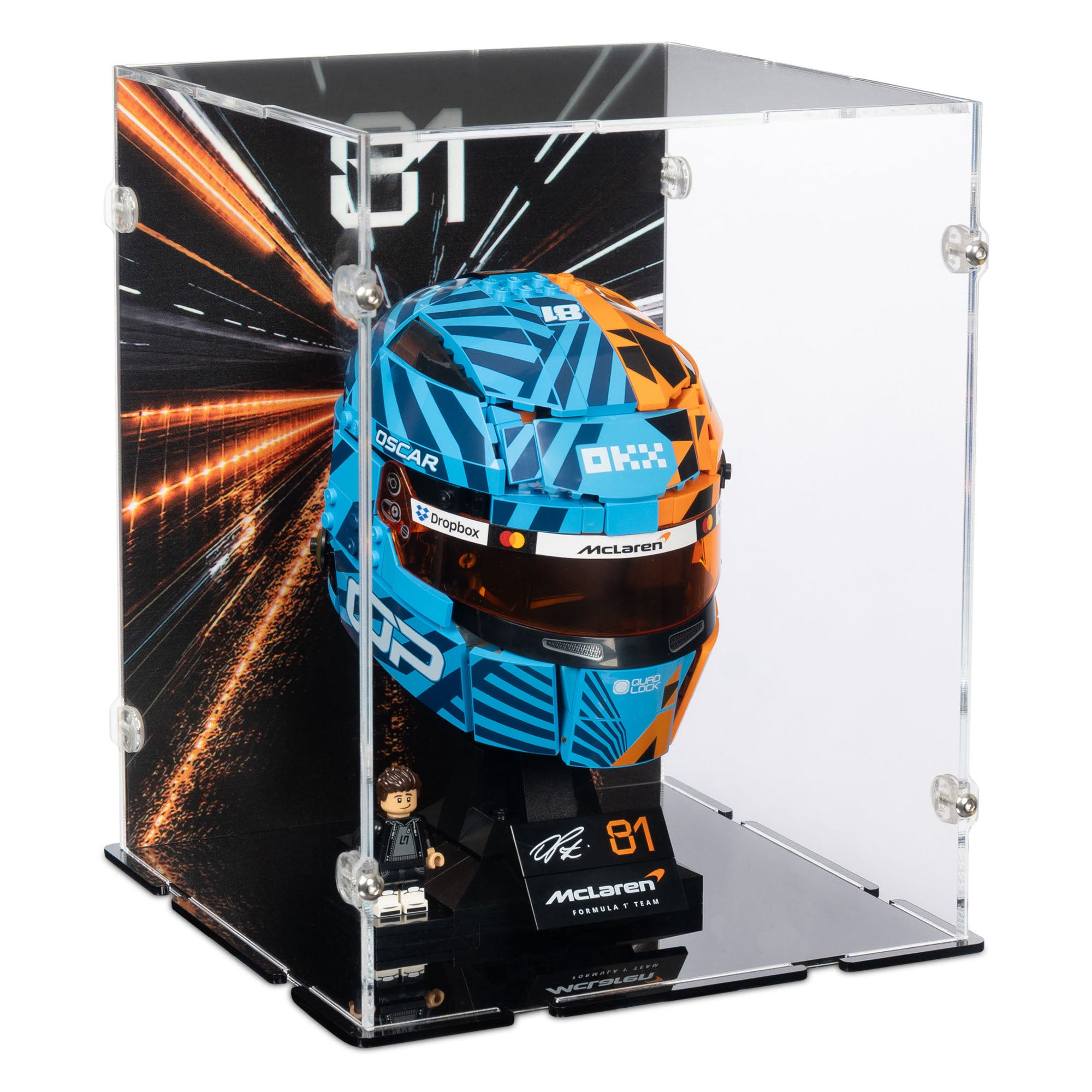 LEGO McLaren F1 Oscar Piastri Helmet Display Case | iDisplayit USA