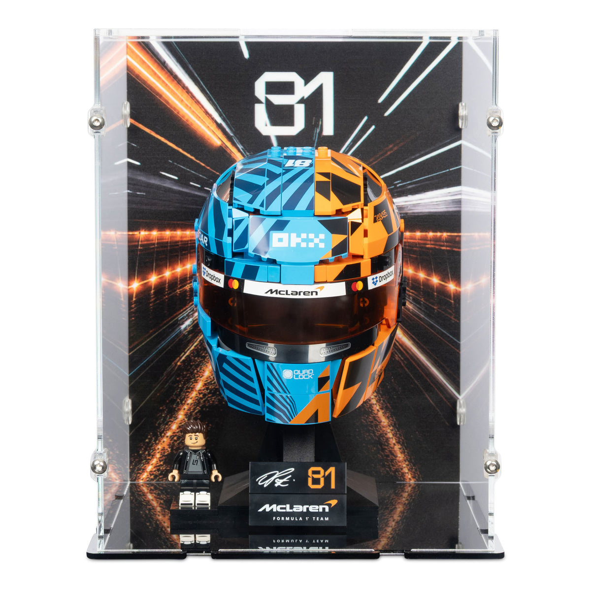 LEGO McLaren F1 Oscar Piastri Helmet Display Case | iDisplayit USA