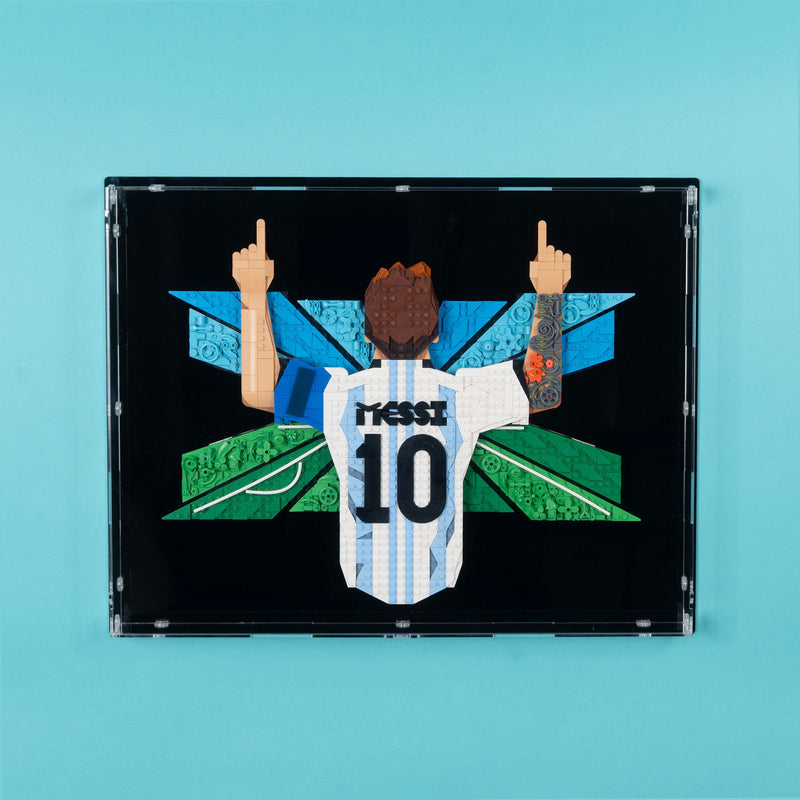 Lionel Messi Celebration Wall Mounted Display Case for LEGO 43018