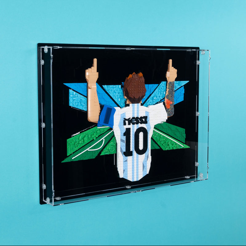 Lionel Messi Celebration Wall Mounted Display Case for LEGO 43018