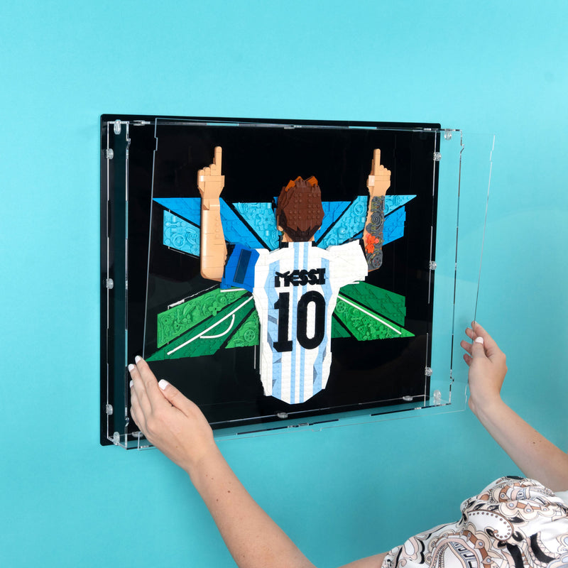 Lionel Messi Celebration Wall Mounted Display Case for LEGO 43018