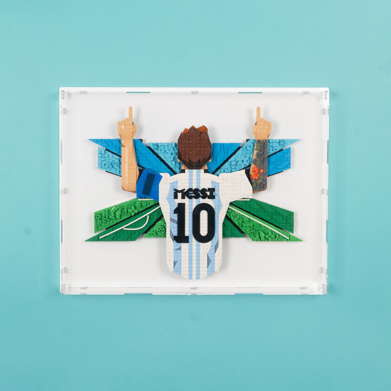 Lionel Messi Celebration Wall Mounted Display Case for LEGO 43018