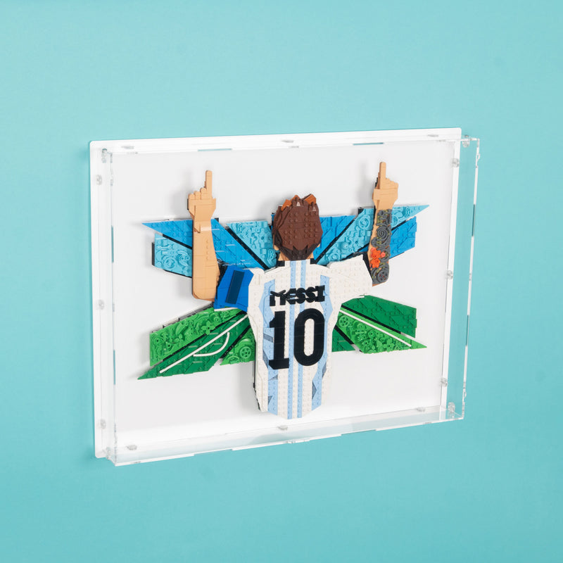 Lionel Messi Celebration Wall Mounted Display Case for LEGO 43018