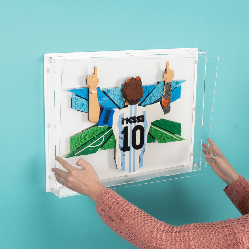 Lionel Messi Celebration Wall Mounted Display Case for LEGO 43018