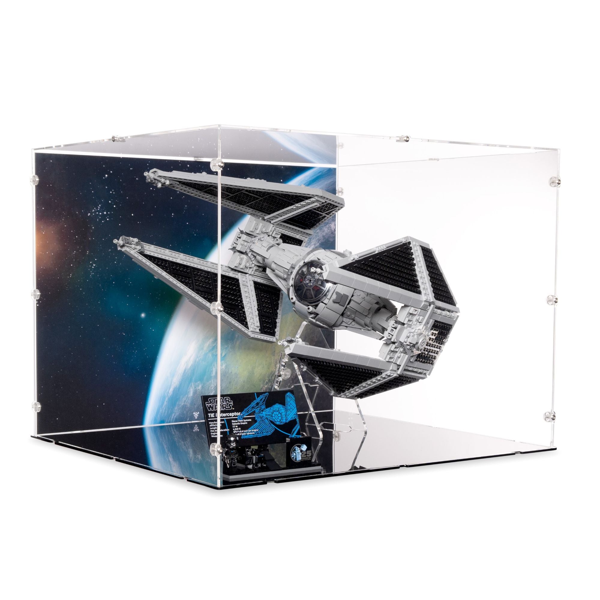 XL Acrylic Display Case for LEGO UCS TIE Interceptor | iDisplayit