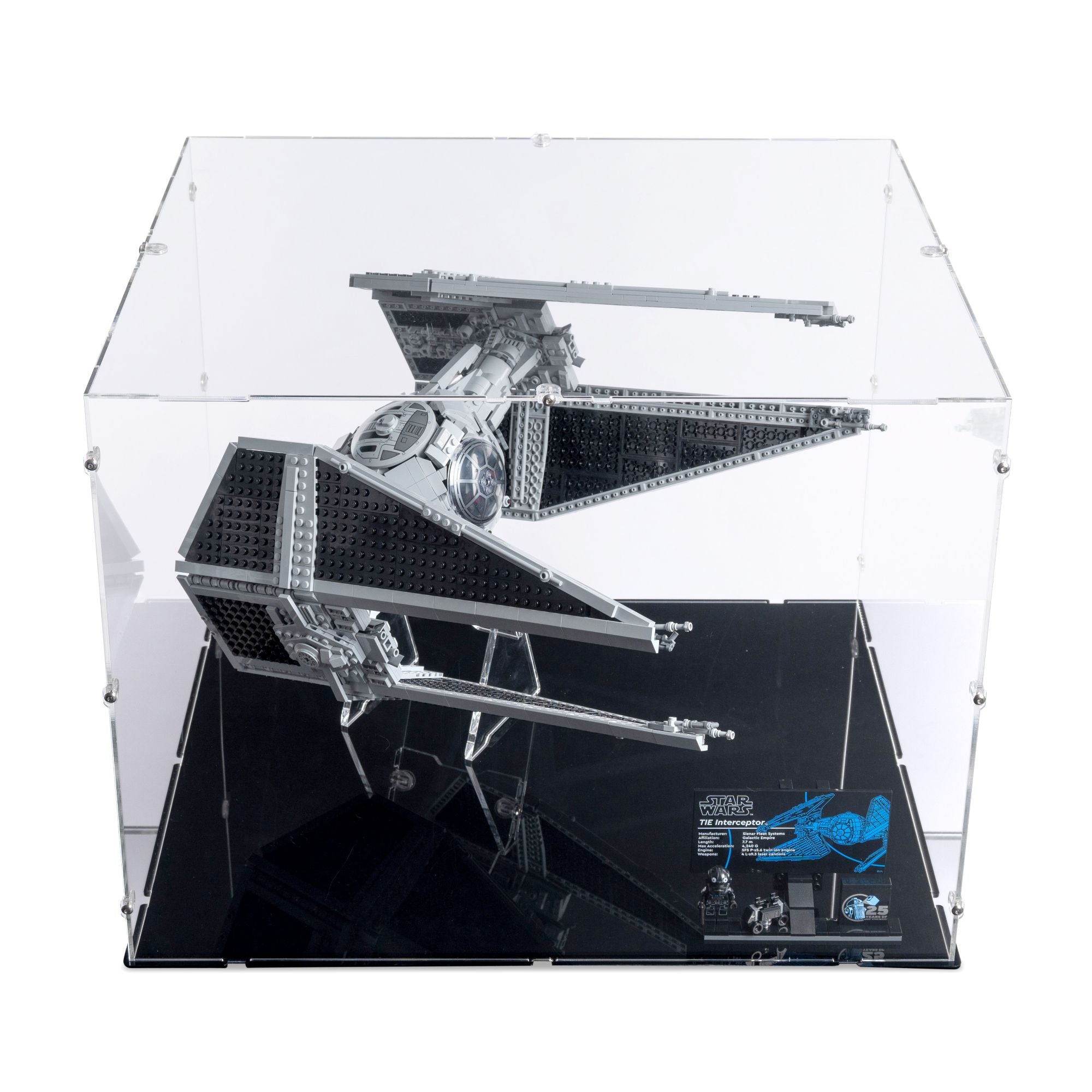 XL Acrylic Display Case for LEGO UCS TIE Interceptor | iDisplayit