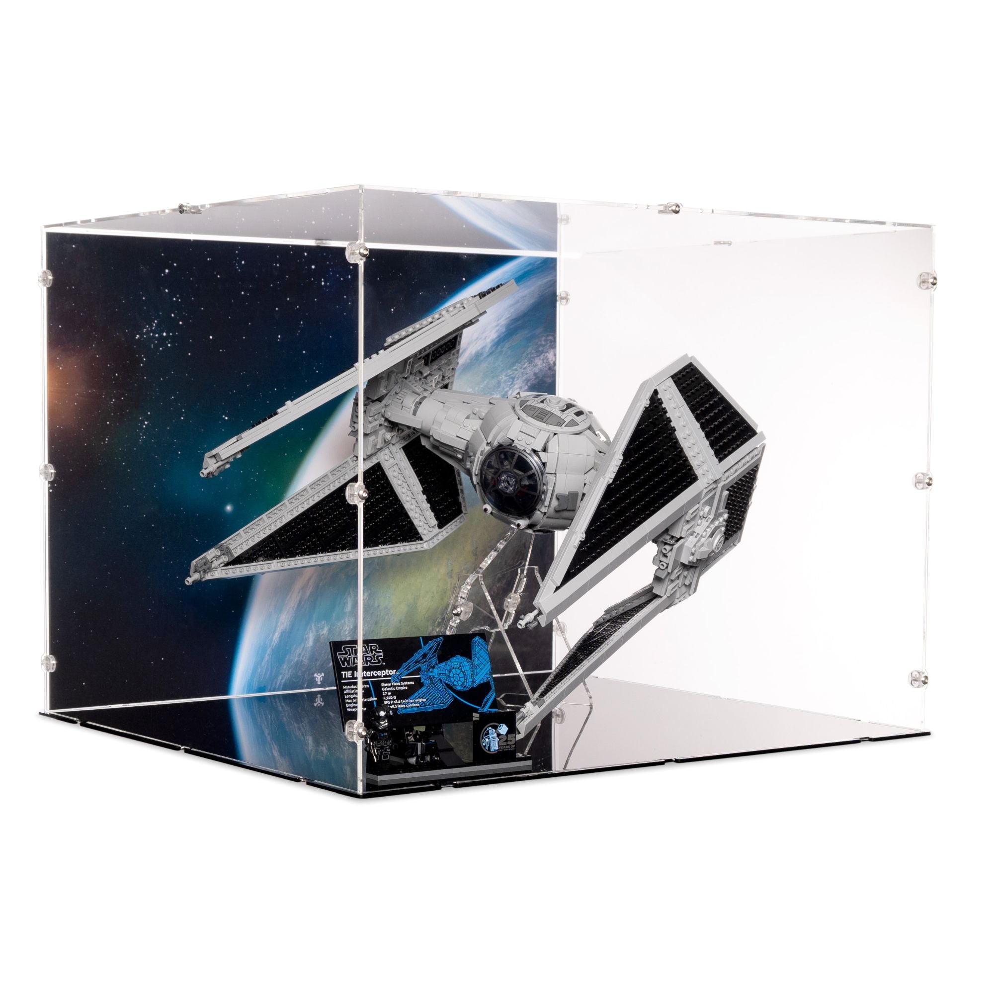 XL Acrylic Display Case for LEGO UCS TIE Interceptor | iDisplayit