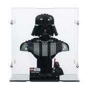 LEGO Darth Vader figure in a clear display case with LEGO branding.