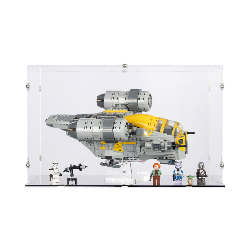 The Razor Crest XL Display Case and Stand for LEGO 75447