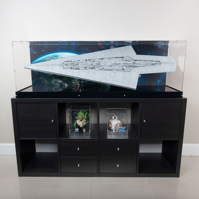Front view of the LEGO 75457 Executor Super Star Destroyer Special Edition display case