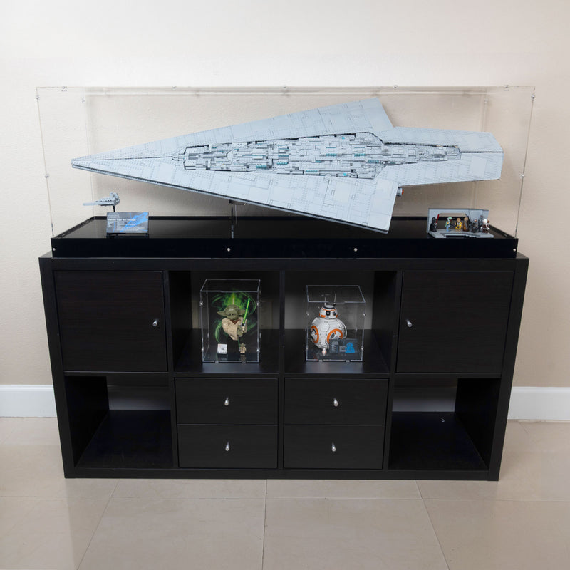 Clear acrylic display case and angled clear stand for LEGO 75457 Executor Super Star Destroyer