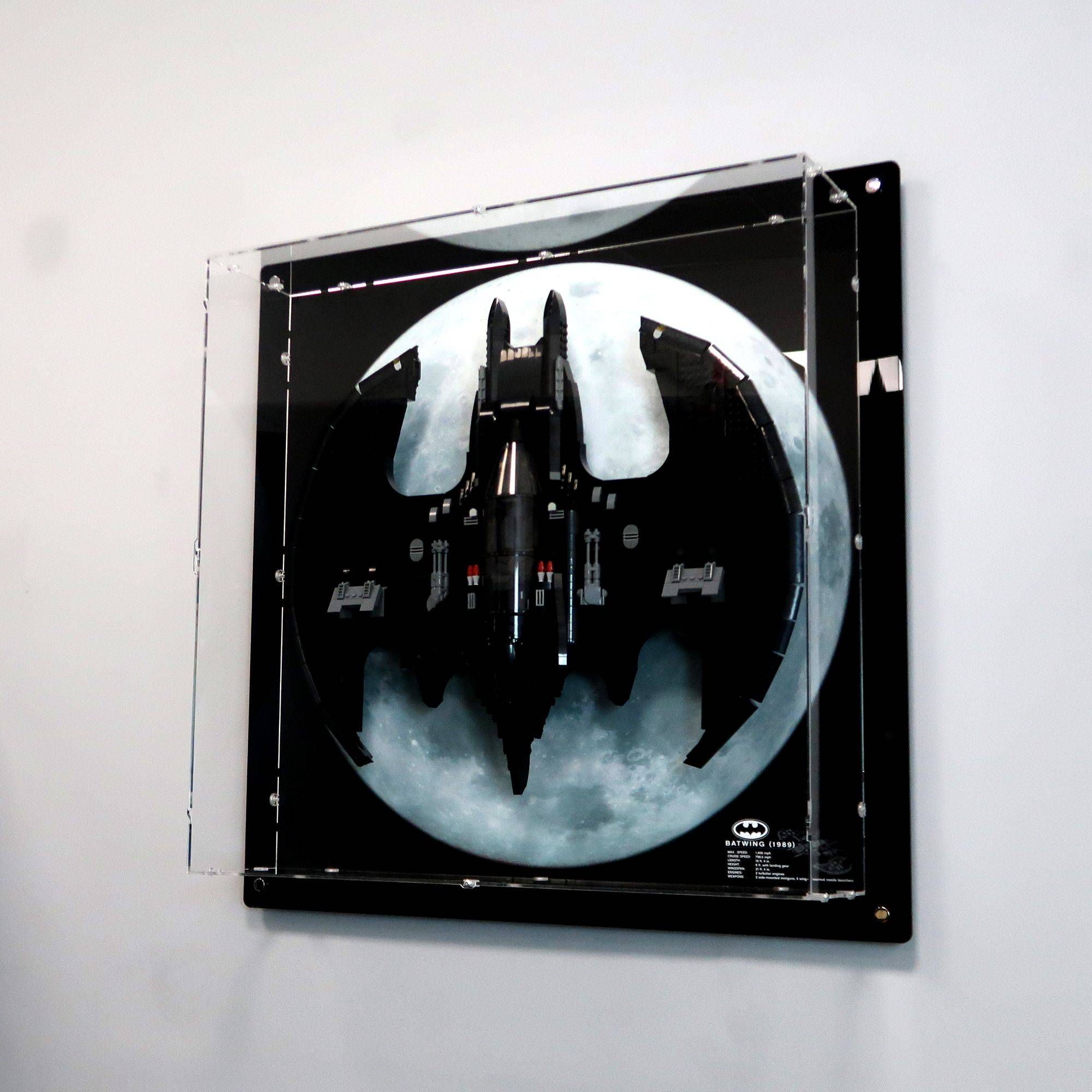 Wallmounted Display Case for LEGO 1989 Batwing | iDisplayit USA