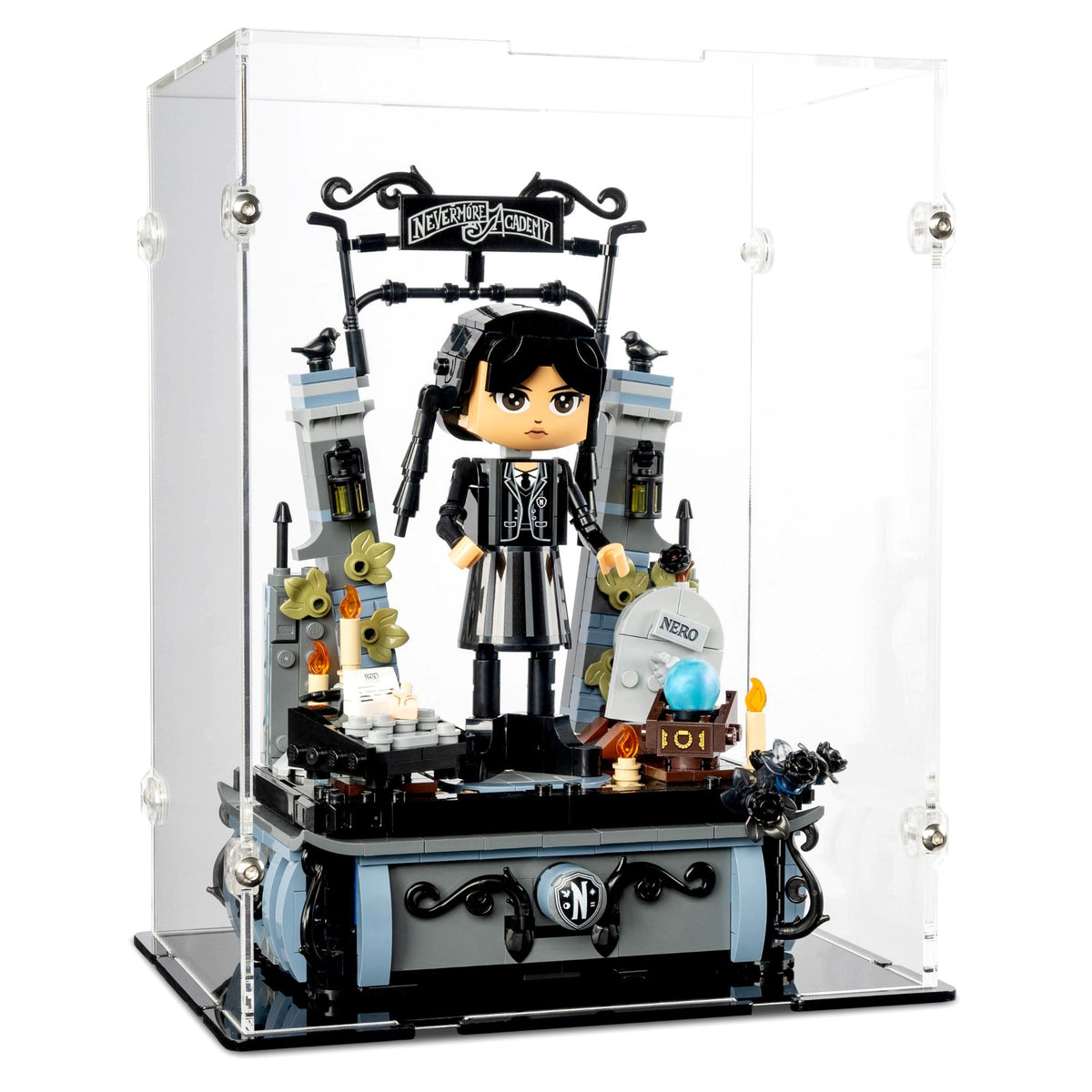 トレイリアのアカデミー Acrylic Display Case for LEGO Wednesday Addams Figure | iDisplayit