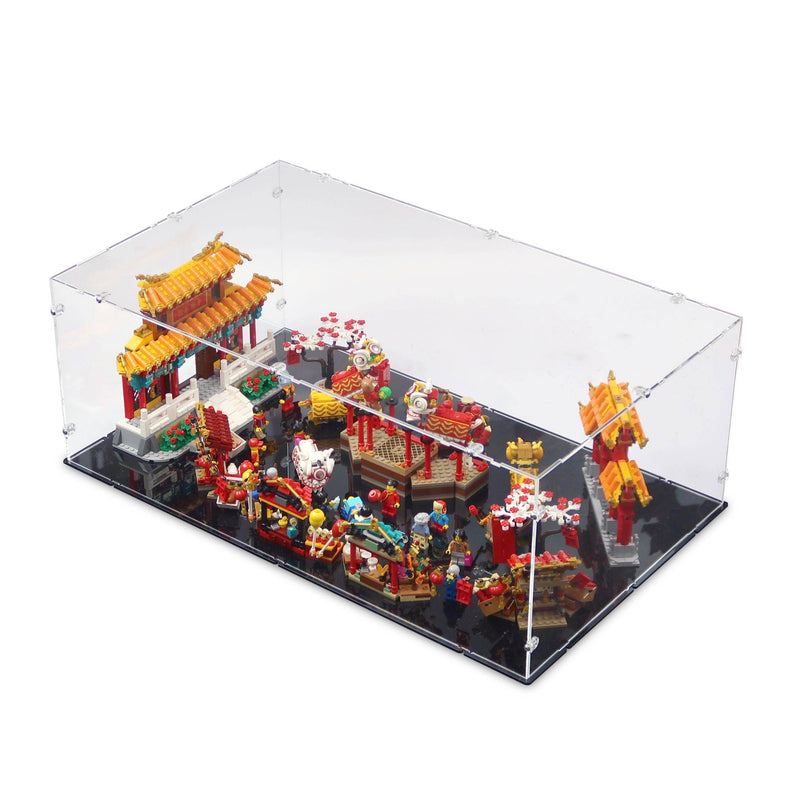 Chinese New Year Temple Fair Lion Dance Display Case for LEGO 80104/80105
