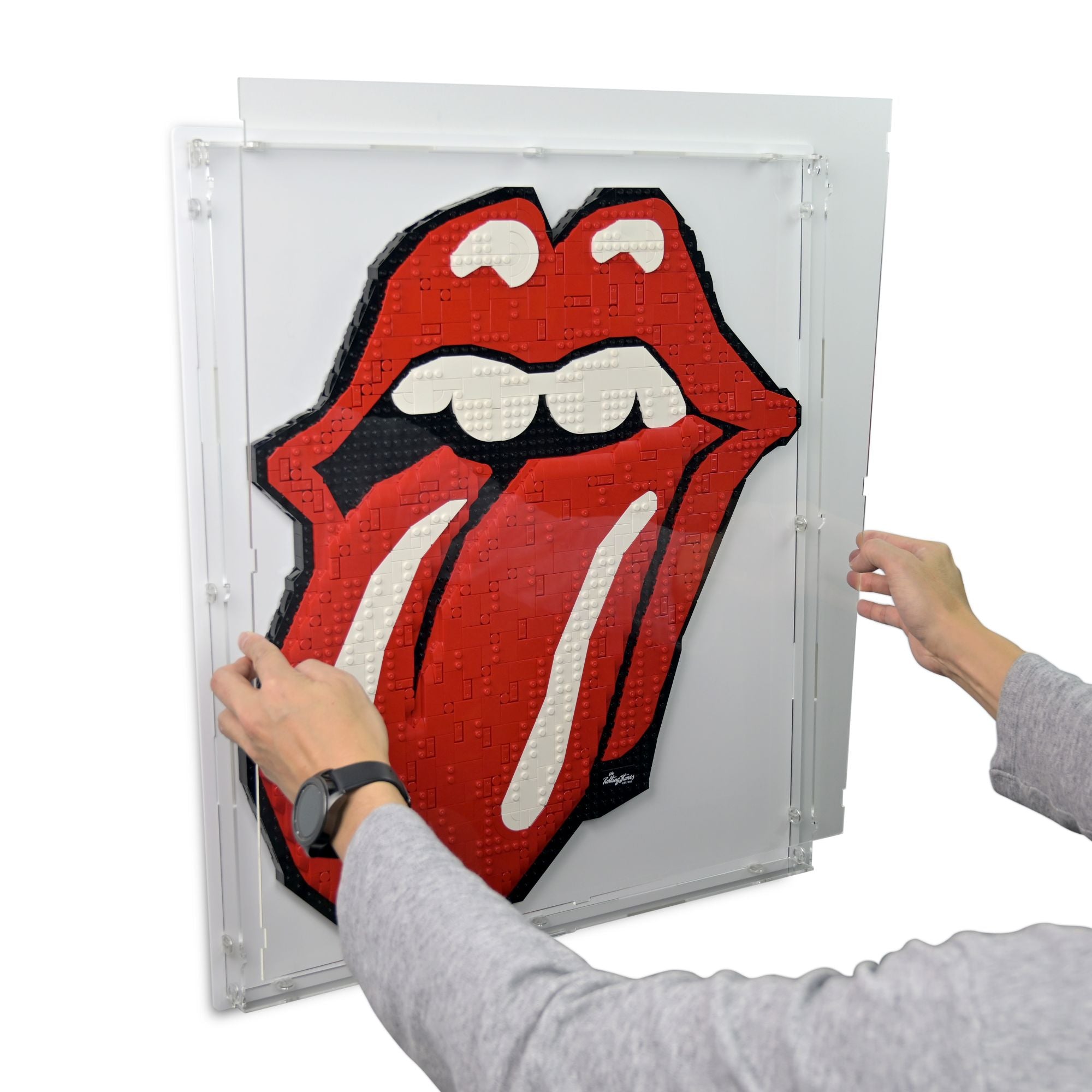 Wall Mounted Display for LEGO Rolling Stones Art | iDisplayit USA