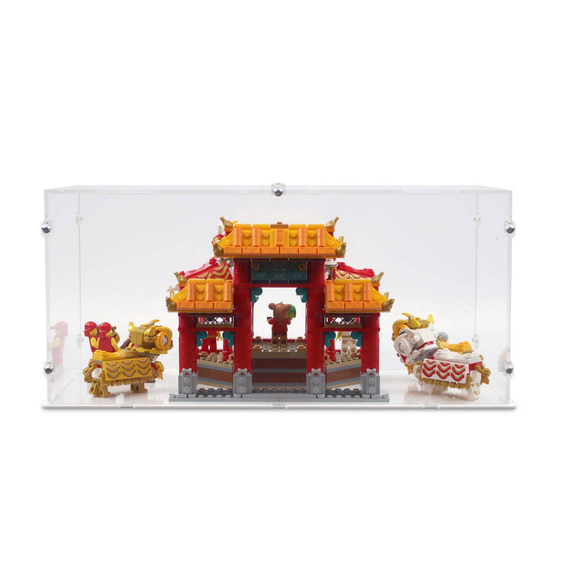 Chinese New Year Lion Dance Display Case for LEGO 80104