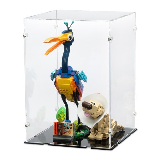 lego kevin and dug up pixar in a lego display box clear