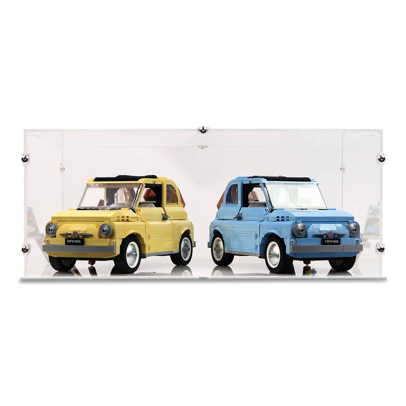 Double LEGO Fiat Car Collection Display Case