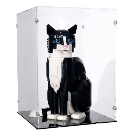 Tuxedo Cat Acrylic Display Case for LEGO 21349 iDisplayit