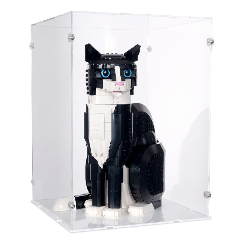 Cardiff Bay Big Lego Animals Tuxedo Cat Acrylic Display Case For