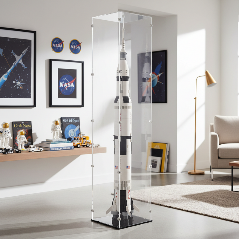 NASA Apollo Saturn V Display Case (Vertical) for LEGO 21309/92176