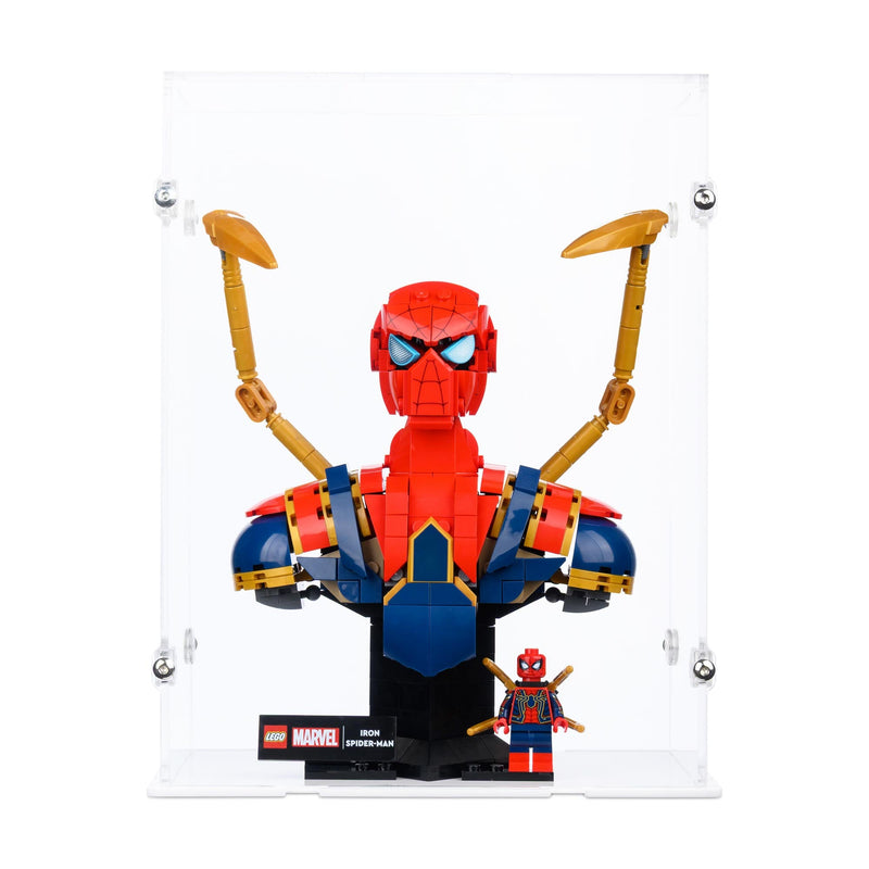 Iron Spider-Man Bust Display Case for LEGO 76326