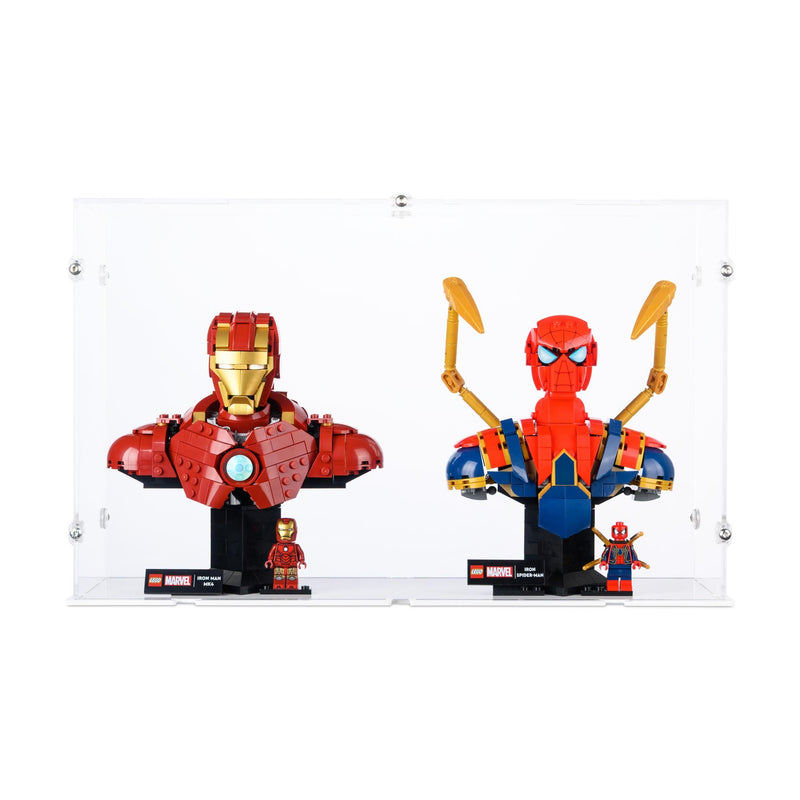 2x Super Hero Busts Display Case