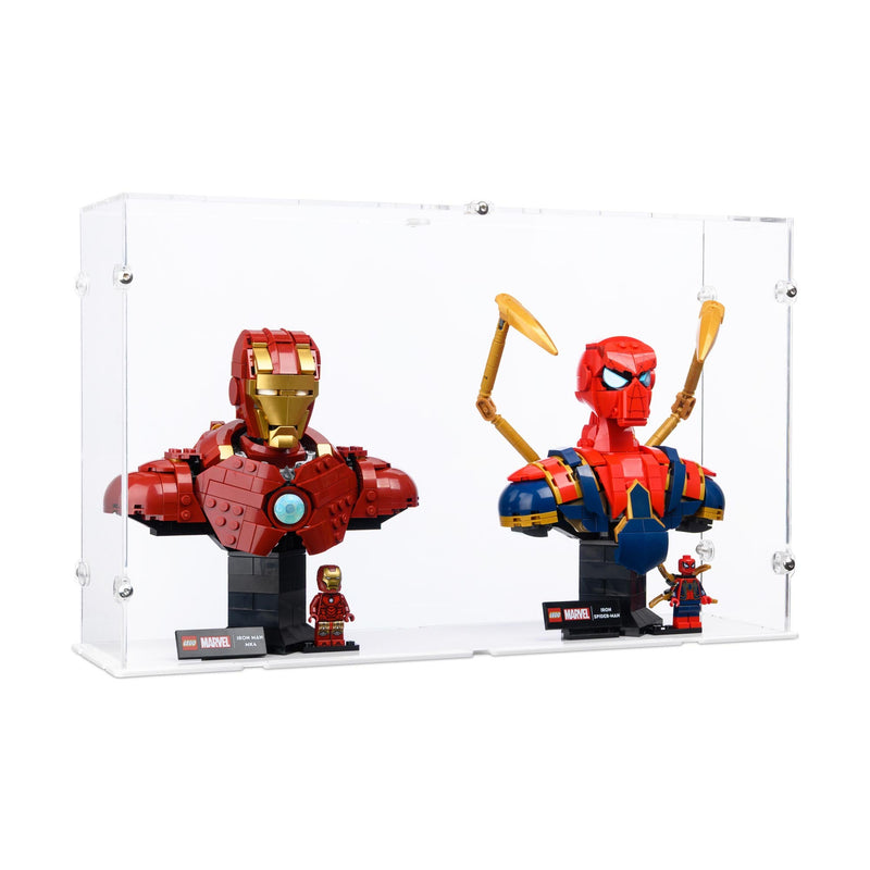2x Super Hero Busts Display Case