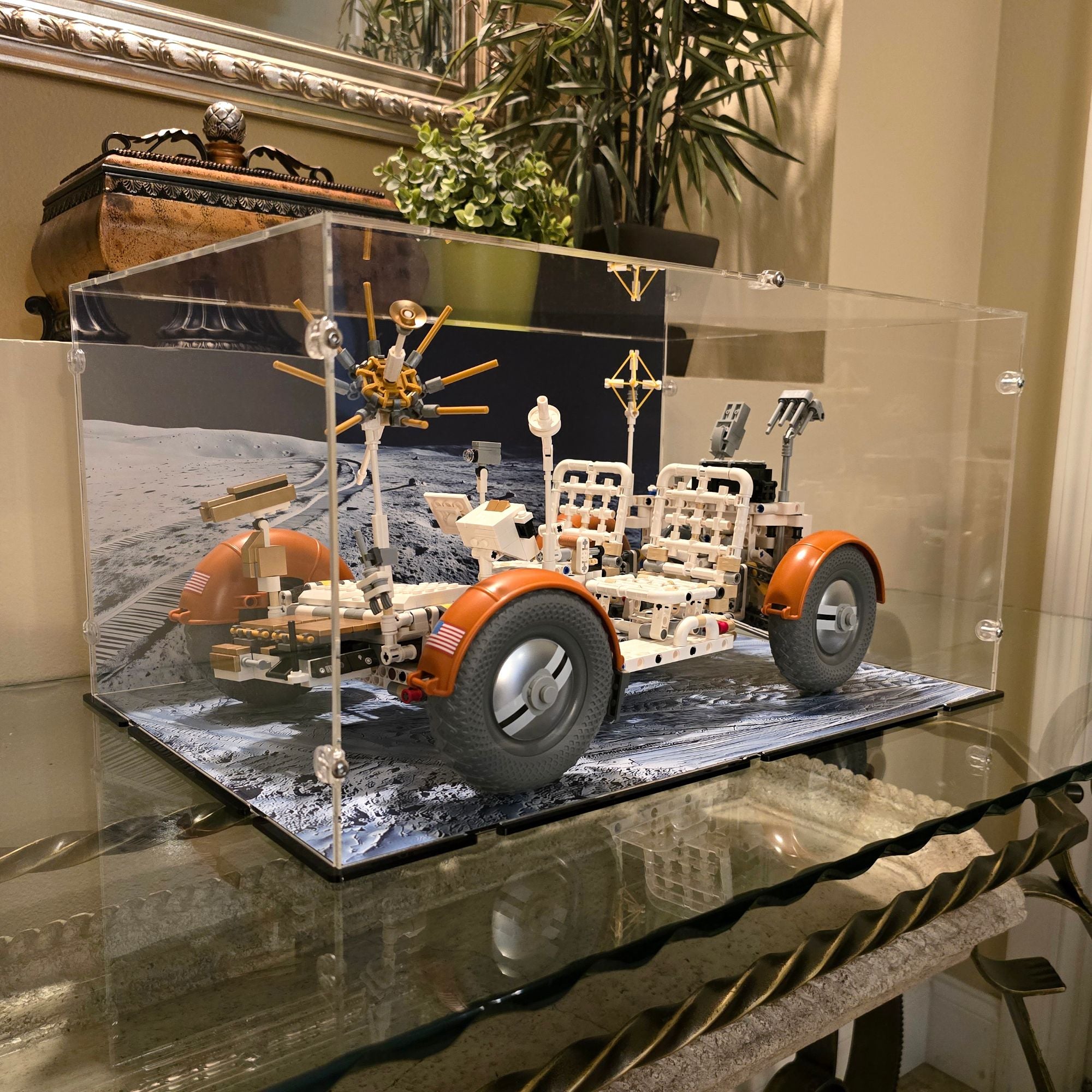 ヒスクローネ　かご Acrylic Display Case for LEGO NASA Apollo Lunar Roving Vehicle LRV