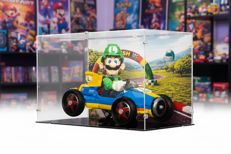 Mario Kart Luigi & Mach 8 Display Case for LEGO 72050