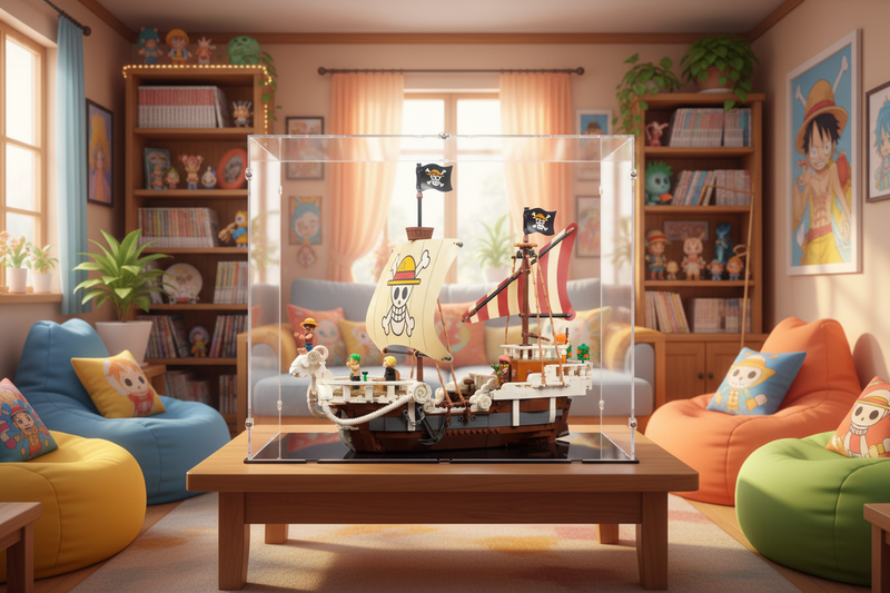 One Piece The Going Merry Pirate Ship Display Case for LEGO 75639