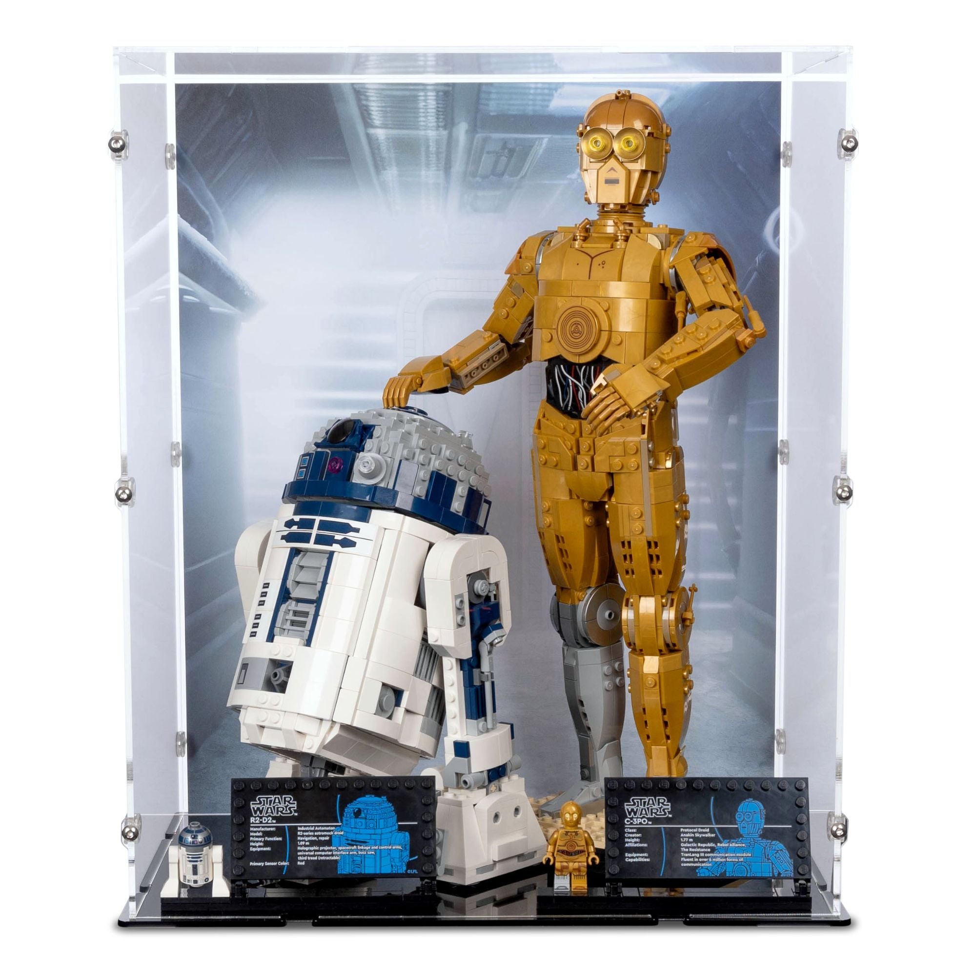 Acrylic Display Case for LEGO Star Wars C-3PO & R2-D2 | iDisplayit
